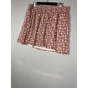 Old Navy Skirt Womens XL Pink Floral Smocked Waist Cotton Mini Boho Ditsy